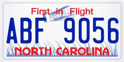 NC license plate ABF9056