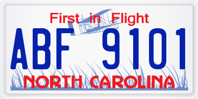 NC license plate ABF9101
