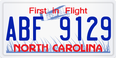 NC license plate ABF9129