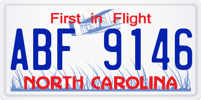 NC license plate ABF9146