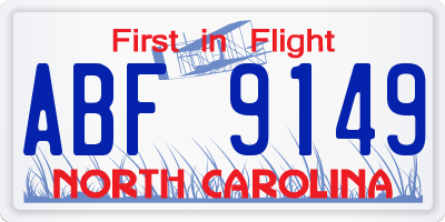 NC license plate ABF9149