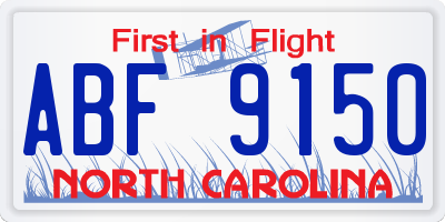 NC license plate ABF9150