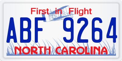 NC license plate ABF9264