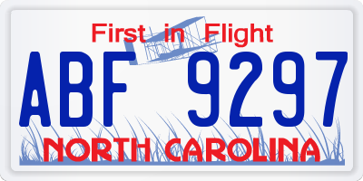 NC license plate ABF9297