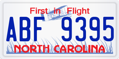 NC license plate ABF9395