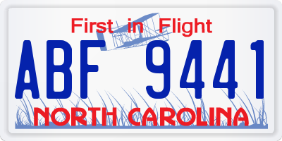 NC license plate ABF9441
