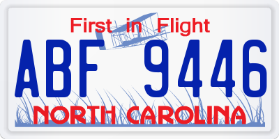 NC license plate ABF9446