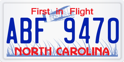 NC license plate ABF9470