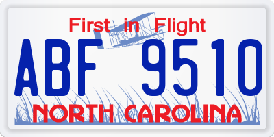 NC license plate ABF9510