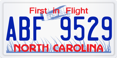 NC license plate ABF9529