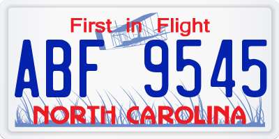 NC license plate ABF9545