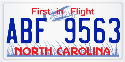 NC license plate ABF9563