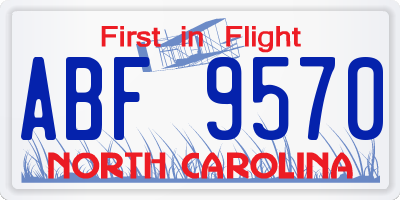 NC license plate ABF9570