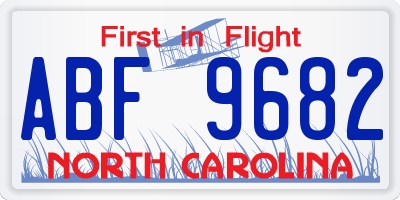 NC license plate ABF9682