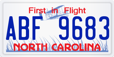 NC license plate ABF9683