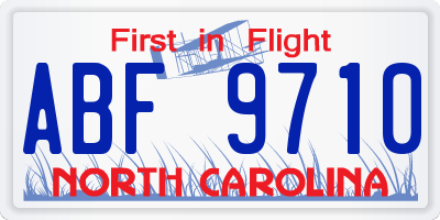 NC license plate ABF9710