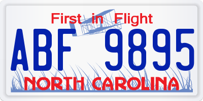 NC license plate ABF9895