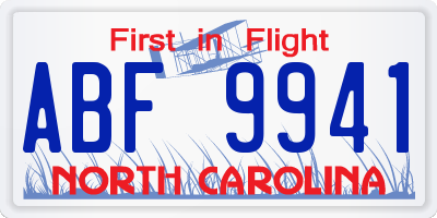 NC license plate ABF9941