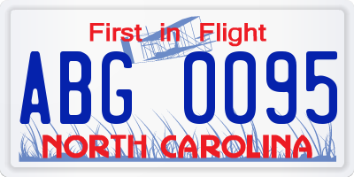 NC license plate ABG0095