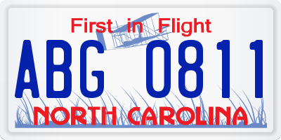 NC license plate ABG0811
