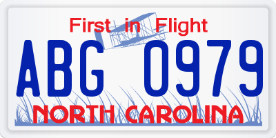NC license plate ABG0979