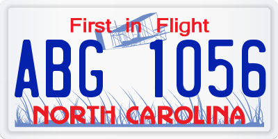NC license plate ABG1056