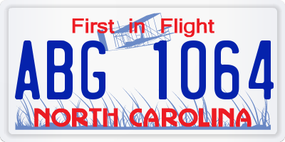 NC license plate ABG1064