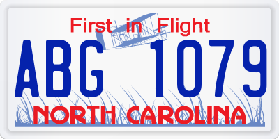 NC license plate ABG1079