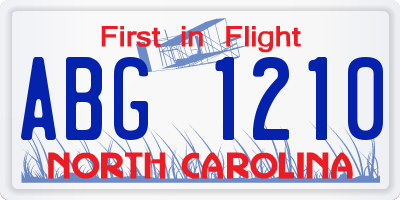 NC license plate ABG1210