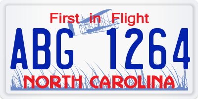 NC license plate ABG1264
