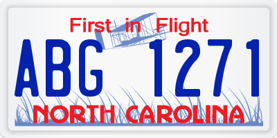 NC license plate ABG1271