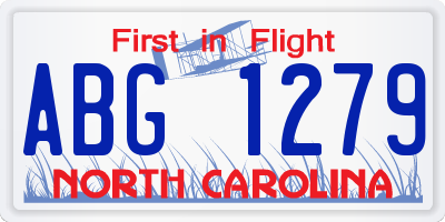 NC license plate ABG1279