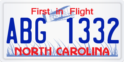 NC license plate ABG1332