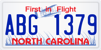 NC license plate ABG1379