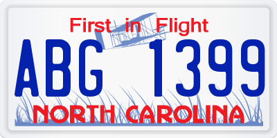 NC license plate ABG1399