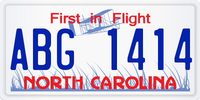 NC license plate ABG1414