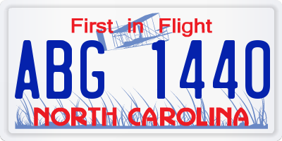 NC license plate ABG1440