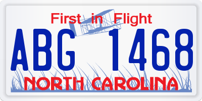 NC license plate ABG1468