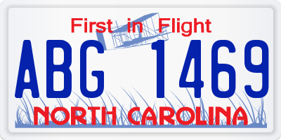 NC license plate ABG1469