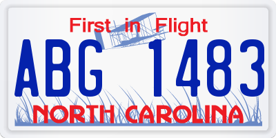 NC license plate ABG1483