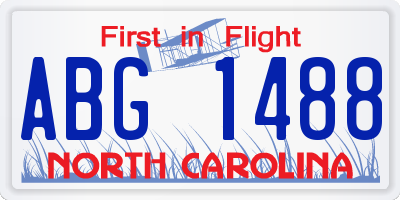NC license plate ABG1488