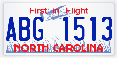 NC license plate ABG1513