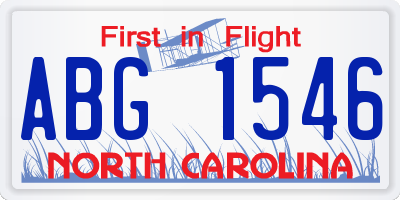 NC license plate ABG1546