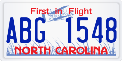 NC license plate ABG1548