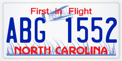 NC license plate ABG1552