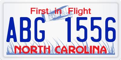 NC license plate ABG1556