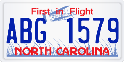 NC license plate ABG1579