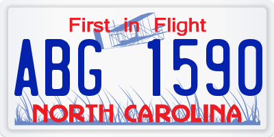 NC license plate ABG1590