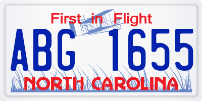 NC license plate ABG1655