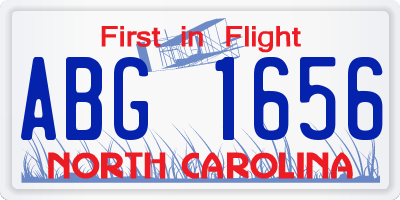 NC license plate ABG1656